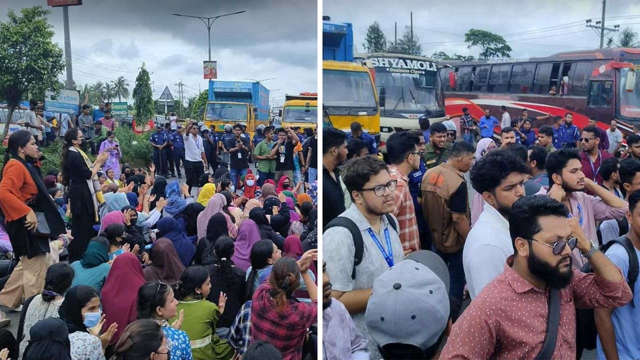 ফেনী ইউনিভার্সিটি শিক্ষার্থীদের ঢাকা-চট্টগ্রাম মহাসড়ক অবরোধ